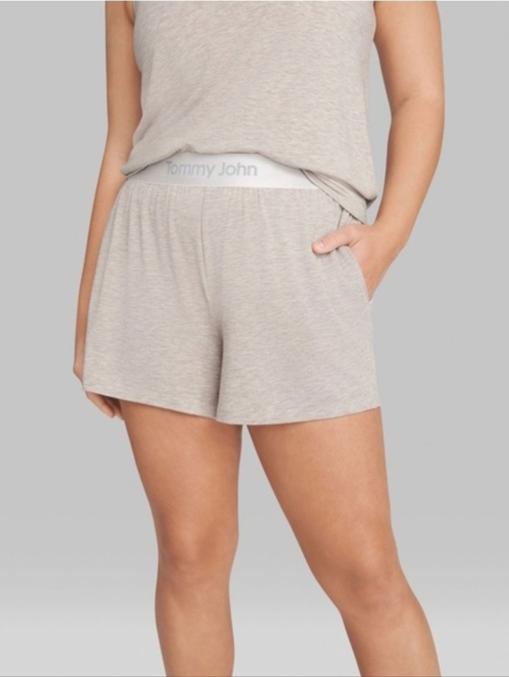 NWT Tommy John Second Skin Sleep Shorts Size M Dove Heather Color $52 MSRP